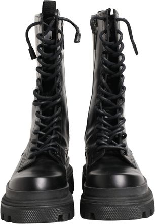 Dolce & Gabbana Black Leather Trek Sole Combat Boots Mens Shoes