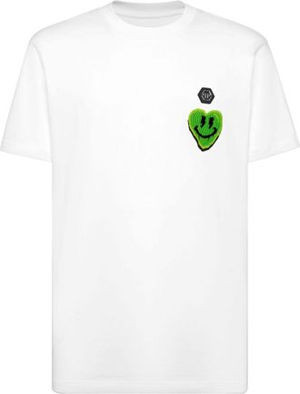 Philipp Plein smile-print cotton T-shirt - men - Cotton - S - White
