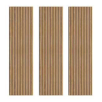 MonsterShop Acoustic Slat Wall Panels x 3 - Oak in Beige