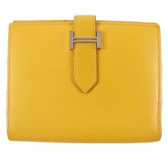 Herm&egrave;s Yellow Leather Wallet (Bi-Fold) (Pre-Owned)