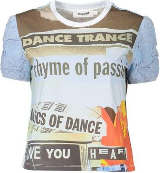 Desigual Azzurro Katoenen Vrouwen T-Shirt
