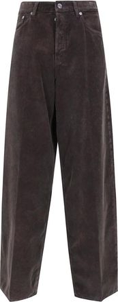 Haikure Bethany Velvet Pier Wide Leg Jeans - Dames - Jeans - Bruin - Maat: W30 Velours