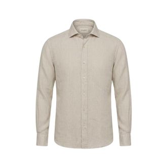 Tintoria Mattei J66 TNP Linnen Shirt - Heren - Casual Overhemden - Beige - XL - Linnen - Overhemden