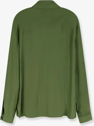 Laneus Mens Overshirt Viscose-Linen Green Shirt