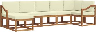 vidaXL Conjunto De Sof&aacute;s De Exterior 7 Uds. Natural Y Crema Vidaxl