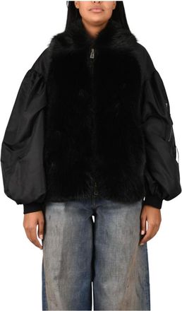 Glox Giubbino in Ecopelliccia - - Jackets - Donna - Nero - 2XL