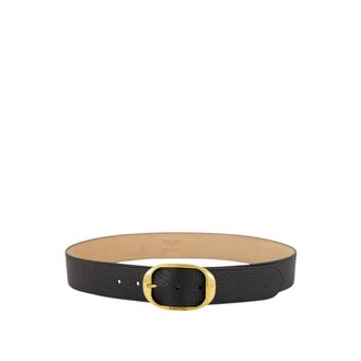 Tom Ford Grain Leather Oval Belt - unisex - Riemen - Zwart - 105 CM - Leer - Accessoires