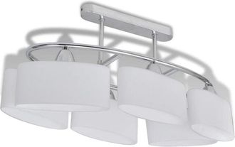 vidaXL Vidaxl - Ceiling Lamp with Ellipsoid Glass Shades for 6 E14 Bulbs