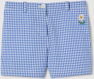 Gucci Kids - Gingham Cotton Shorts, Blue, Ready-to-wear