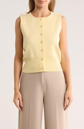 By Design Julianna Button Front Sweater Vest in Mellow Yellow at Nordstrom Rack, Size X-Large
