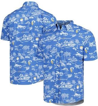 Reyn Spooner Mens Reyn Spooner Powder Blue Los Angeles Chargers Throwback Kekai Print Button-Up Shirt at Nordstrom, Size Large