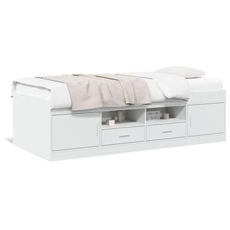 Berkfield Home Daybed with Drawers without Mattress White 75x190 cm Small Single