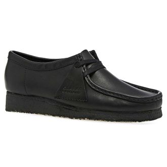 Clarks Wallabee Leather Womens Lace Up Shoes - Black - Size:UK 4.5