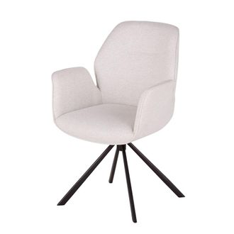 Maisons du monde Silla de tela reciclada gris claro y acero negro