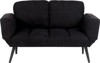 Beliani Beliani - Modern Minimalist Sofa Bed Loveseat Adjustable Armrests Fabric Black Brekke