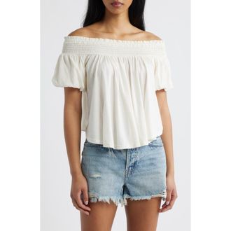Free People Mabel Off the Shoulder Top in Sugar Swizzle at Nordstrom, Size X-Large