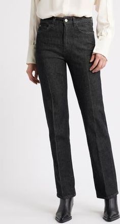 BOSS Parkway Slim Straight Leg Jeans in Charcoal at Nordstrom Rack, Size 30 X 32