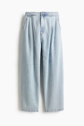 H&M Barrel High Waist Ankle Jeans in Light Denim Blue at Nordstrom, Size 12