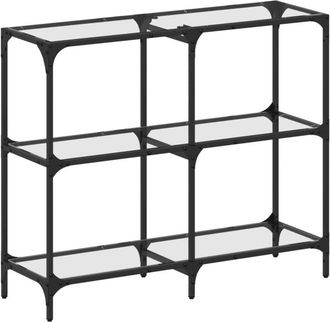 vidaXL Vidaxl - Mesa consola superficie vidrio transparente acero 98x30x81 cm