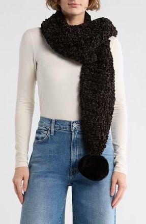 Kurt Geiger Chunky Chenille Knit Scarf in Black at Nordstrom Rack