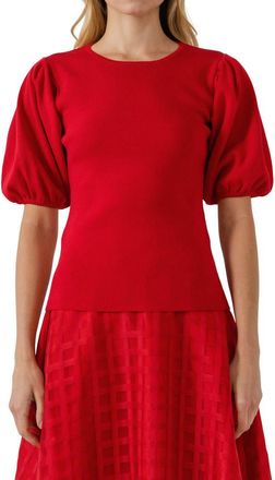 English Factory Short Sleeve Sweater Top in Red at Nordstrom, Size X-Small