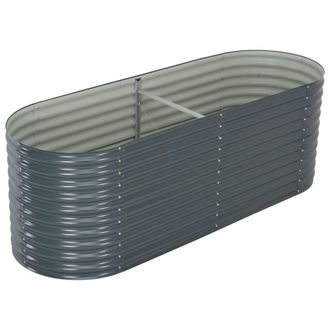 vidaXL Arriate De Acero Galvanizado Gris 240x80x81 Cm Vidaxl