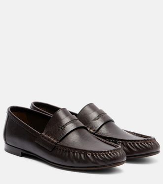 Brunello Cucinelli Monili leather penny loafers