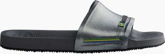 Havaianas Womens Slide Brasil Open Toe Slide Sandals - Black - Size: 7/6.5/6