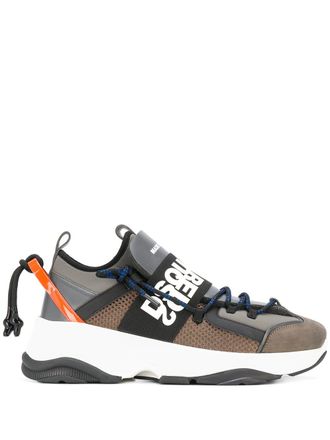 Dsquared2 oversized tongue low top sneakers - men - Cotton/Cotton/Leather/Rubber - 41 - Green
