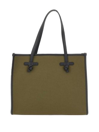 Gianni Chiarini Marcella knotted-handle tote bag - women - Fabric/Calf Leather - OS - Green