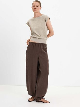 Mango Top maglia collo a barca argento - Donna - XXS - MANGO