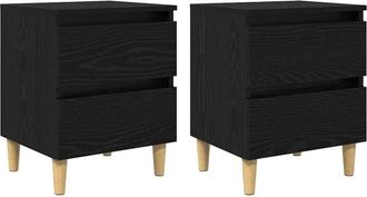 vidaXL Armarios De Cama Con Caj&oacute;n 2 Pcs Roble Negro 40 X 35 X 50 Cm Vidaxl