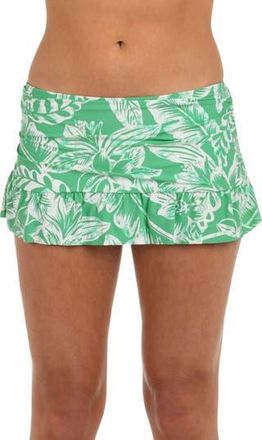 La Blanca Batiki Ruffle Skirt Bikini Bottoms in Eucalyptus at Nordstrom Rack, Size 10