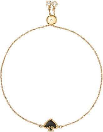 Kate Spade New York enamel spade charm slider bracelet in Black at Nordstrom