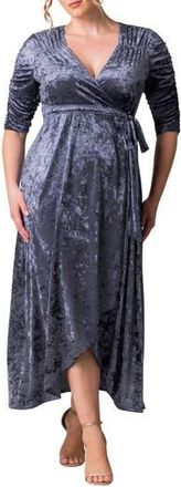 Kiyonna Cara Crushed Velvet Wrap Gown in Deep Frost at Nordstrom Rack, Size 2X