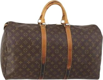 Louis Vuitton Pre-owned Weekend Bags, female, Brown, Size: ONE SIZE Pre-owned Canvas Weekend Bag