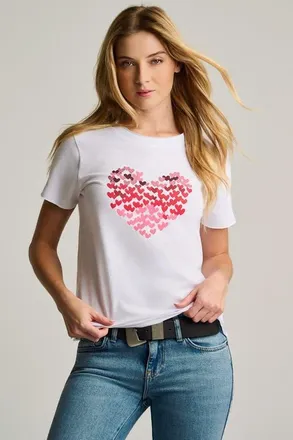 Lisa Todd Heart Beats Cotton T-Shirt in White at Nordstrom, Size X-Small