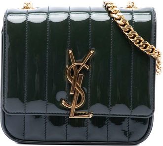 Saint Laurent Pre-owned Saint Laurent Small Patent Monogram Vicky Chain Bag Ladies 453WVMT8TFUF7KPZ