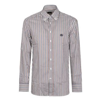 Etro Overhemden, Heren, Veelkleurig, 4Xl, Katoen, Roma Logo Button Down Long Sleeve Shirt
