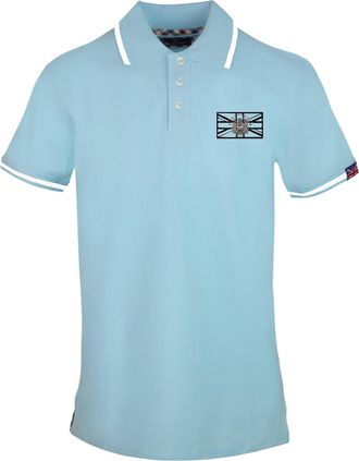 Aquascutum Polo-shirt met vlag voor heren (Blue Cielo)