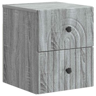 vidaXL Mesita De Noche De Pared Gris Sonoma 33 X 34,5 X 40 Cm Vidaxl
