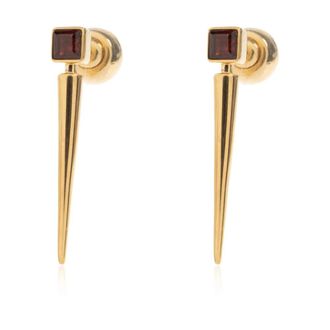 Jil Sander Messing Oorbellen met Edelsteen - Dames - Oorbellen - Geel - ONE Size - Accessoires