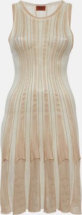 Missoni Beige Lurex Knit Flared Mini Dress
