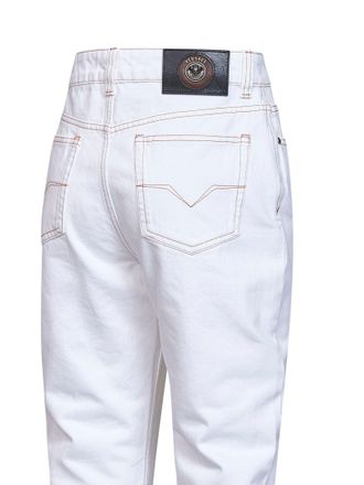 Versace High-Rise Straight-Leg Jeans - White