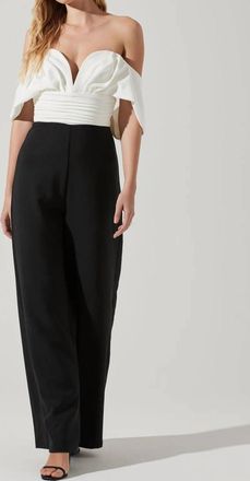 Astr Betania Jumpsuit In Black/white