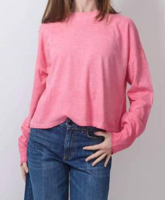 ASKK NY Cropped Long Sleeve Top In Twisted Pink