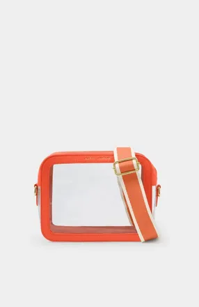 Katie Loxton Womens Clear Stadium Bag In Deep Orange