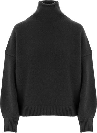 arch4 Black All-Over Knit Cashmere Turtleneck Sweater