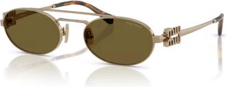 Miu Miu Zonnebril - Dames - Zonnebrillen - Geel - 53 MM - Accessoires