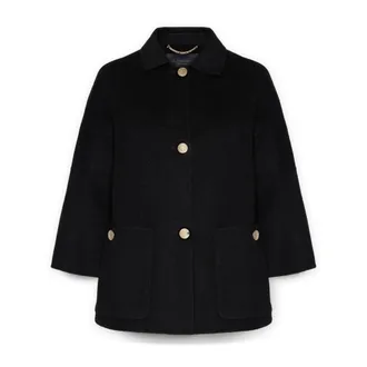 Elena Miro Jassen, Dames, Zwart, XL, Wol, Dubbelstofjas